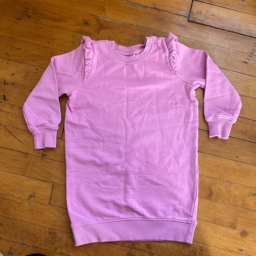 Hanna Andersson Pink Ruffled Sweatshirt Tunic - Size 100 US 4